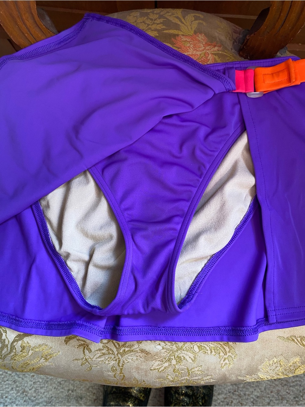 Victoria's Secret Vivid Purple Orange Pink Bikini Top S & Swim Skirt M Beach Set - Picture 8 of 13